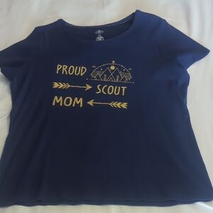 Boy Scout Mom Tee Navy Blue Scoop neck Xxlg
